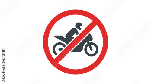 No Motorcycles Prohibited Traffic Sign Symbol