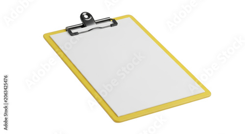 Clipboard with pen attached and empty note space