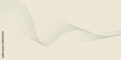 Bilde på lerret Abstract background with lines and waves gray
