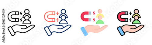 Konstfotografi Lead Generation icon set multiple style collection
