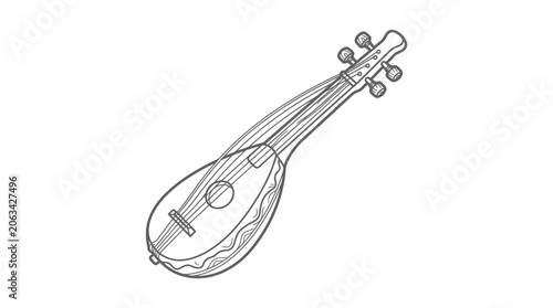 Photos Middle Eastern oud lute line art icon