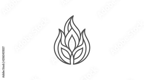 Symmetrical geometric leaf flame logo icon design.