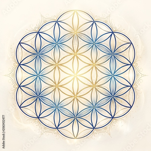 Sacred Geometry Flower of Life Symbol, Mandala, Spiritual Enlightenment, Harmony