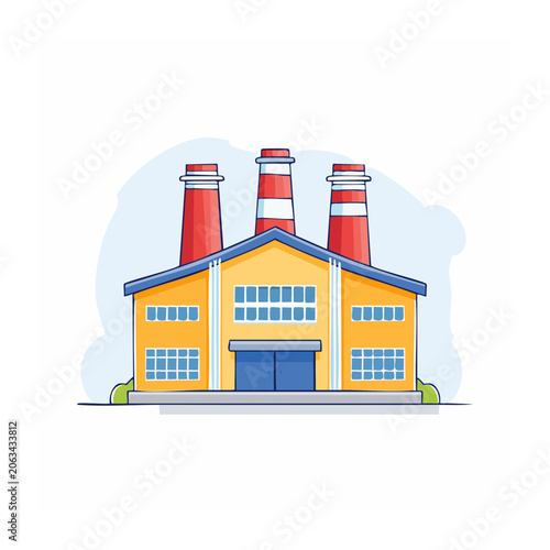 Flat design 3D render of a colorful house