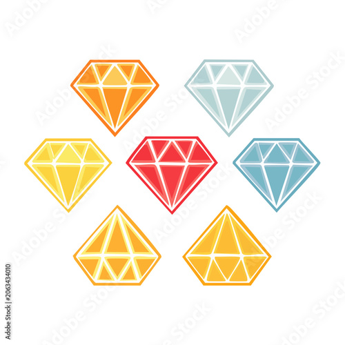 Flat geometric diamond pattern vector set