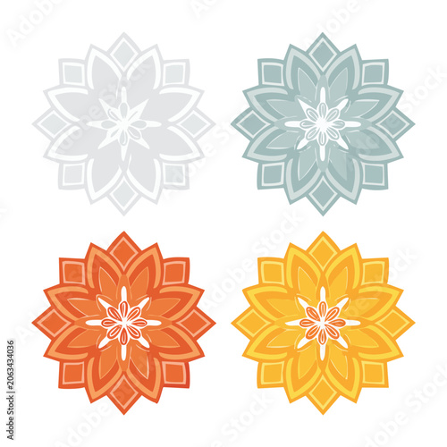 Geometric floral pattern vector design