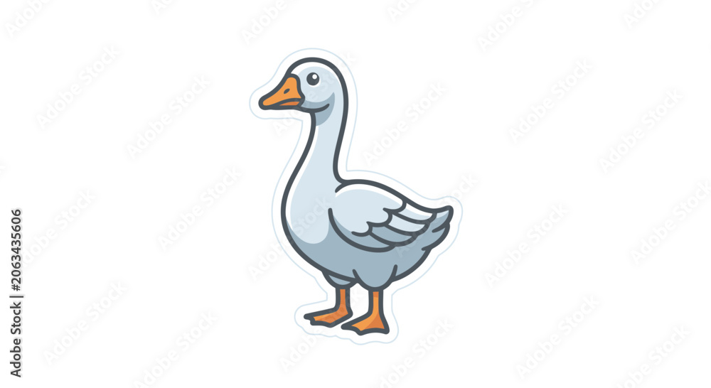 Fototapeta premium cartoon goose standing