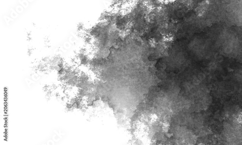 墨絵や水彩画のような黒のぼかしと滲みが美しい抽象テクスチャ素材