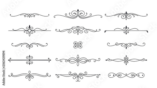 Elegant black ornamental dividers set
