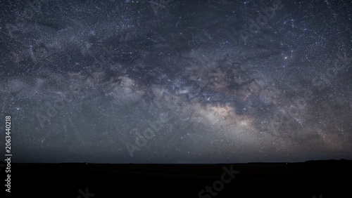 Milky Way Galaxy Over Dark Horizon