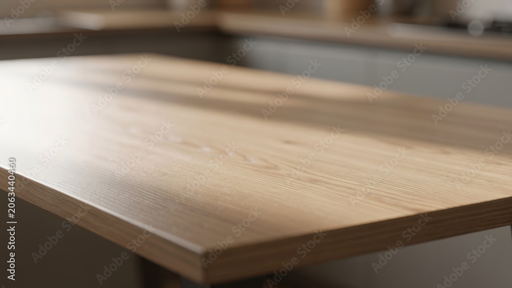 Fototapeta premium Modern Wooden Kitchen Counter Top