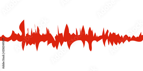 Foto Vector illustration of an abstract red heart beat sound wave on a blue digital f