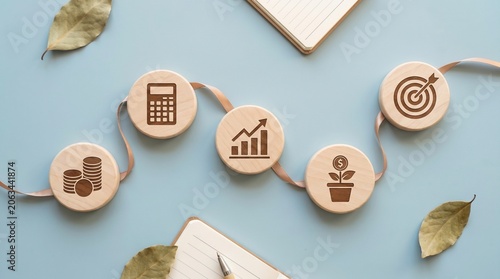 Business planning and finance concept icons
