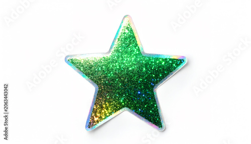 Holographic Green Glitter Star Sticker
