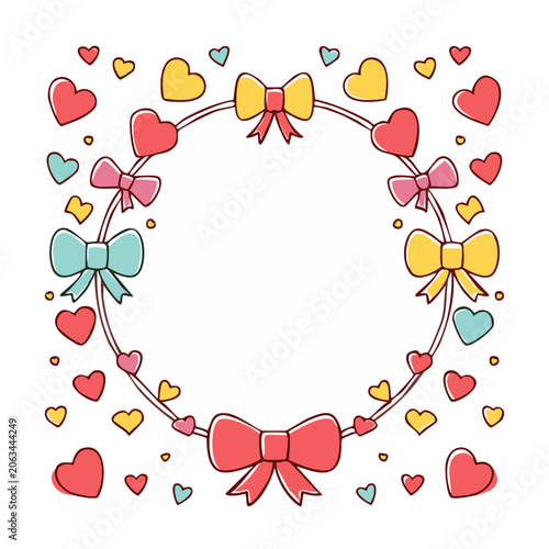 Flat design butterfly with hearts and flowers