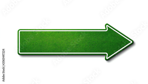 Green road sign with white border 