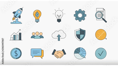 Business icons for finance and growth 1.