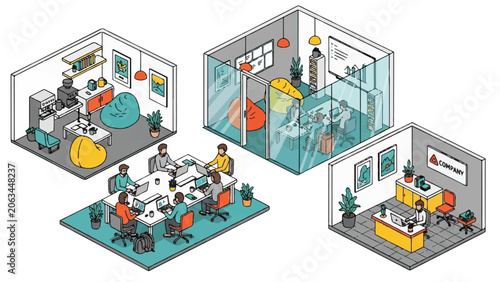 People Working In Various Office Settings.