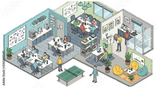 People Working in Office Space.