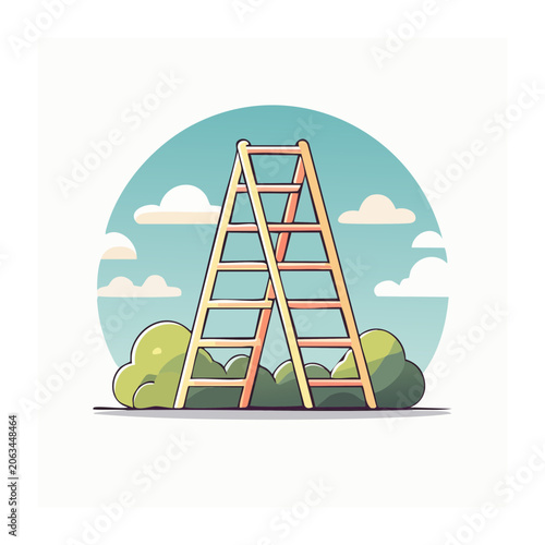 Flat design lighthouse with ocean and sky