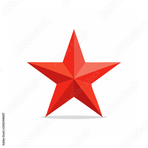 Red star vector icon isolated