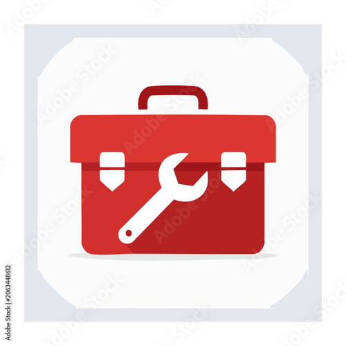 Red shopping bag icon flat design