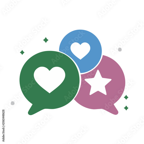 Vector heart with star and diamond