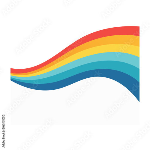 Colorful abstract wave illustration on white background