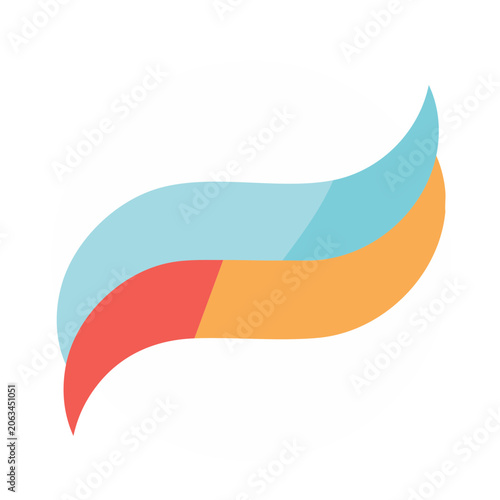Colorful abstract wave icon with gradient