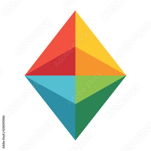 Colorful diamond geometric icon