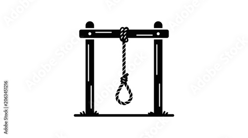 Foto Gallows Silhouette Icon with Noose
