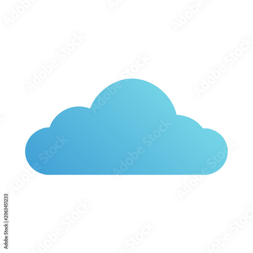 Flat design cloud icon on transparent background