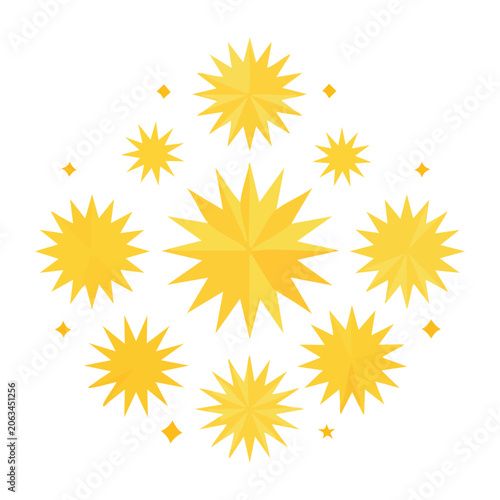 Flat design sun with rays isolated vector