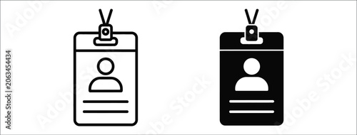 Bild auf Leinwand ID badge icon vector concept set, employee identification card illustration, mod