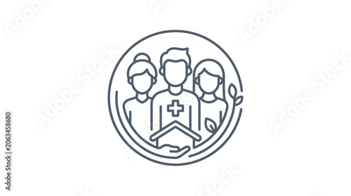 Community healthcare and family wellness icon.