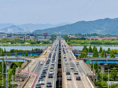 Foto 한국 부산 도시 도로
