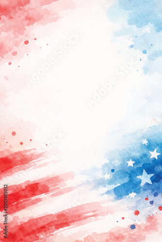 watercolor american flag minimalist background