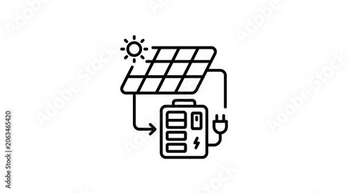 Portable solar panel kit charging mobile power station.
