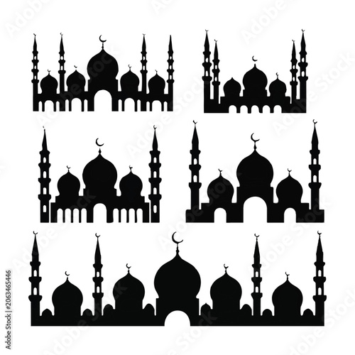 Konstfotografi Two beautiful mosque logo design.