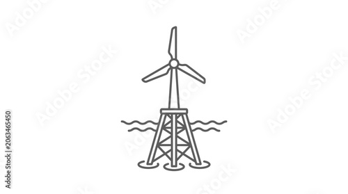 Wind turbine on steel lattice tower for offshore power.