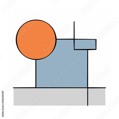 Simple flat design robot illustration