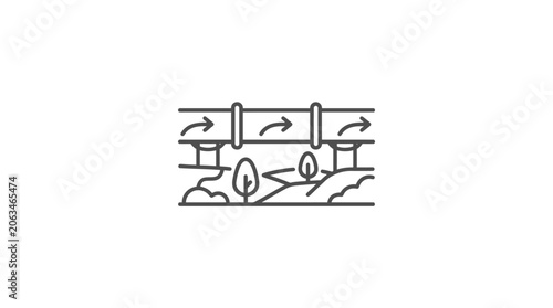 Industrial oil or gas pipeline system icon illustration.
