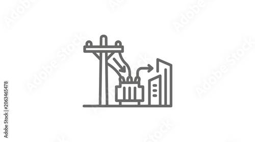 Electrical transformer and utility poles distribution system.