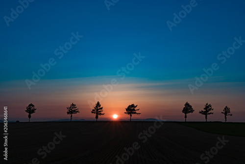 大空町メルヘンの丘の夕日