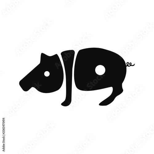 Creative Pig Wordmark Typography Vector Logo.