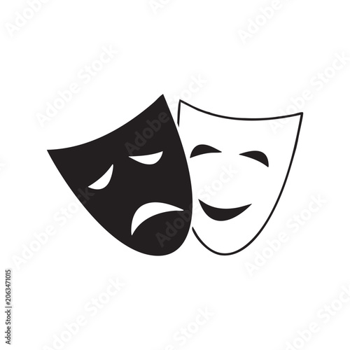 Drama masks icon vector illustration.