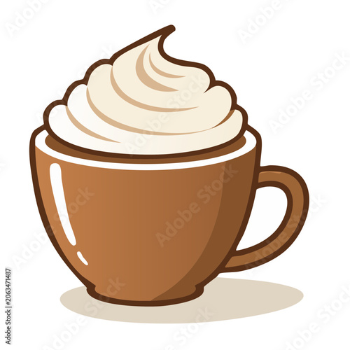 Minimalist 3D coffee cup with steam