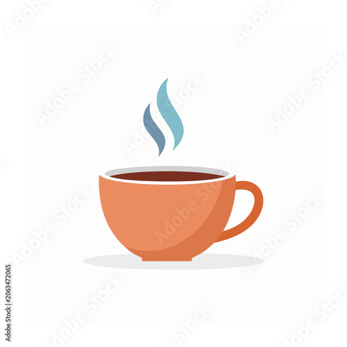 Flat design coffee cup icon with steam