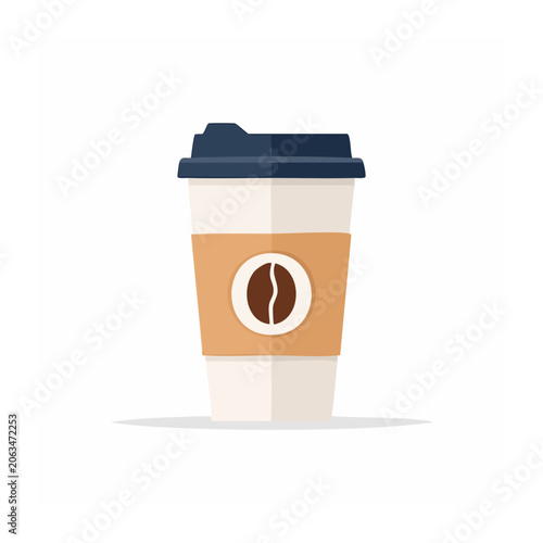 Minimalist coffee cup with bean design