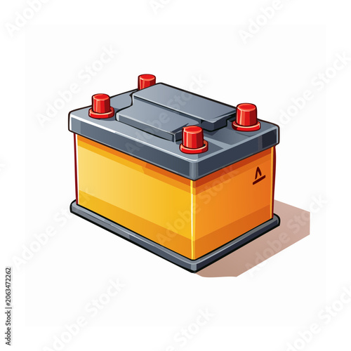 Orange and blue toolbox with tools on white background